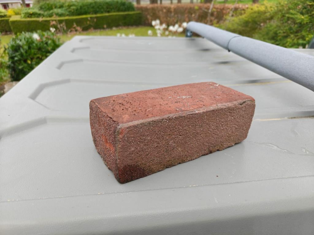 30m2 gebakken waaltjes/klinkers dikformaat rood bruin, Ophalen, Gebruikt, Keramiek, Klinkers