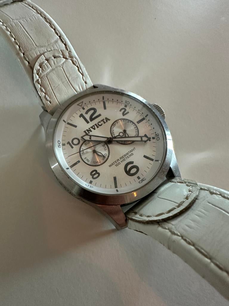 Invicta horloge - wit, Ophalen of Verzenden, Zo goed als nieuw, Overige merken