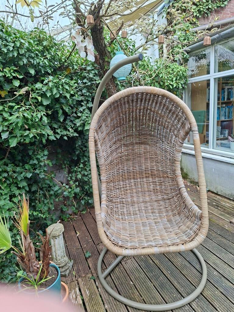 rotan hangstoel Egg, Tuin en Terras, Tuinstoelen, Ophalen, Gebruikt, Rotan