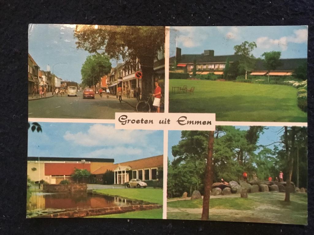 Oude Ansichtkaart Emmen - Groeten uit Emmen, Ophalen of Verzenden, 1960 tot 1980, Gelopen, Drenthe
