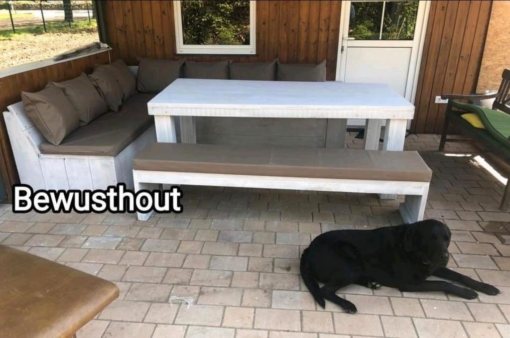 Steigerhouten Hoekbank Buiten | Nieuw | Gratis Levering, Tuin en Terras, Tuinsets en Loungesets, Nieuw, Ophalen of Verzenden, Eettafel