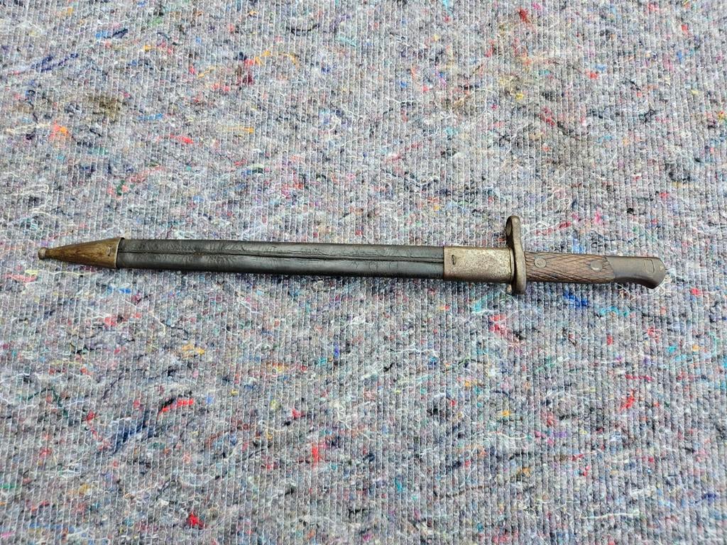M1893 Spaanse mauser bajonet met soepele complete schede, Verzamelen, Ophalen of Verzenden, Overige gebieden, Mes of Dolk