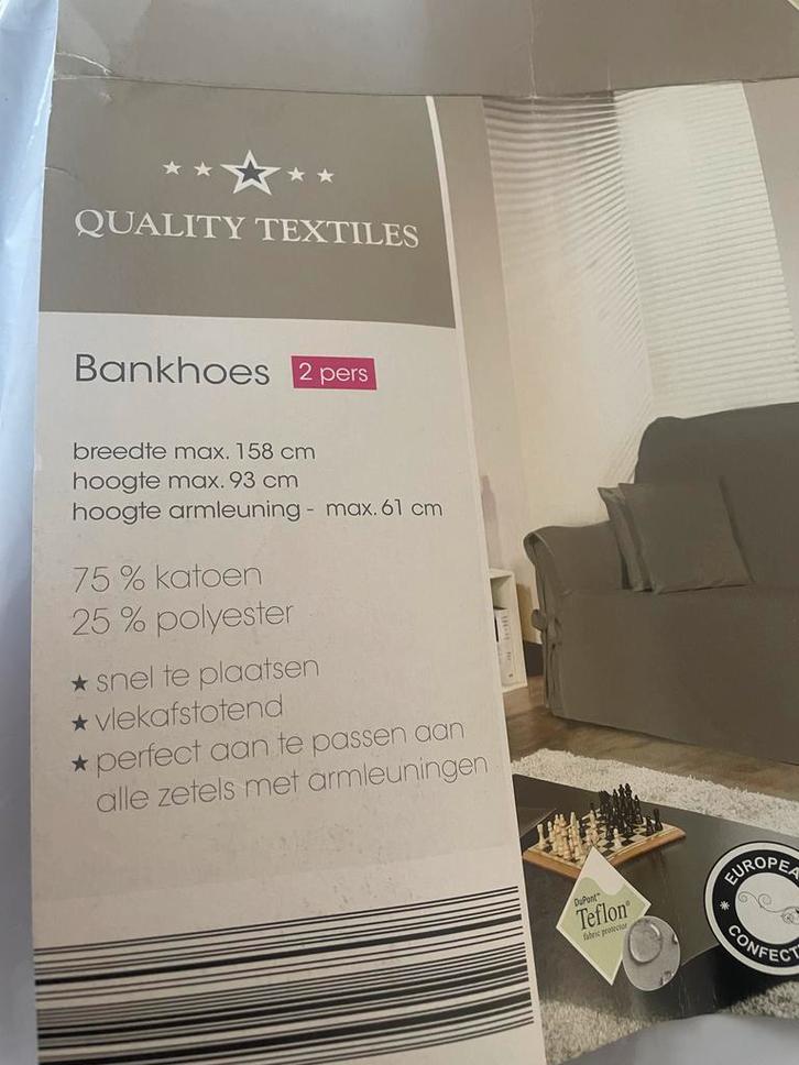 Bankhoes 2-persoons - Grijs, wasbaar - Vlekbestendig, Huis en Inrichting, Banken | Complete zithoeken, Nieuw, Stof, Ophalen of Verzenden