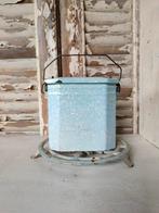 Oude mintgroen emaille Franse gamelle - lunch trommel, Ophalen of Verzenden