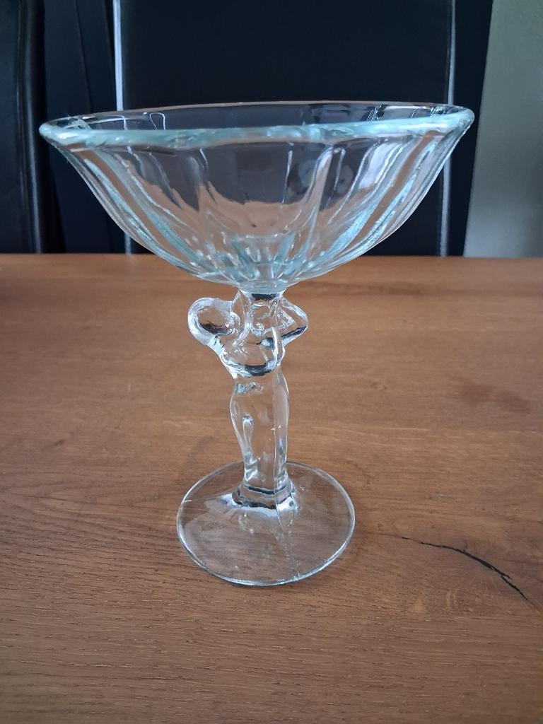 ZABKOWICE vintage "kobieta z kokiem" (vrouw met knot) schaal, Antiek en Kunst, Antiek | Glas en Kristal, Ophalen of Verzenden