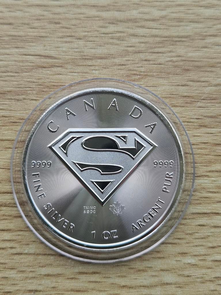 Canada Maple Leaf Superman zilveren 999 1oz verzamel munt, Ophalen of Verzenden, Zilver