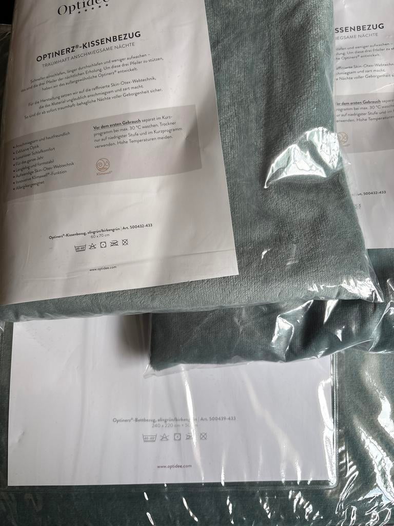 Nieuwe Optidee Optimink overtrek met 2 slopen, Huis en Inrichting, Dekbedovertrek, Ophalen of Verzenden, Groen, Nieuw