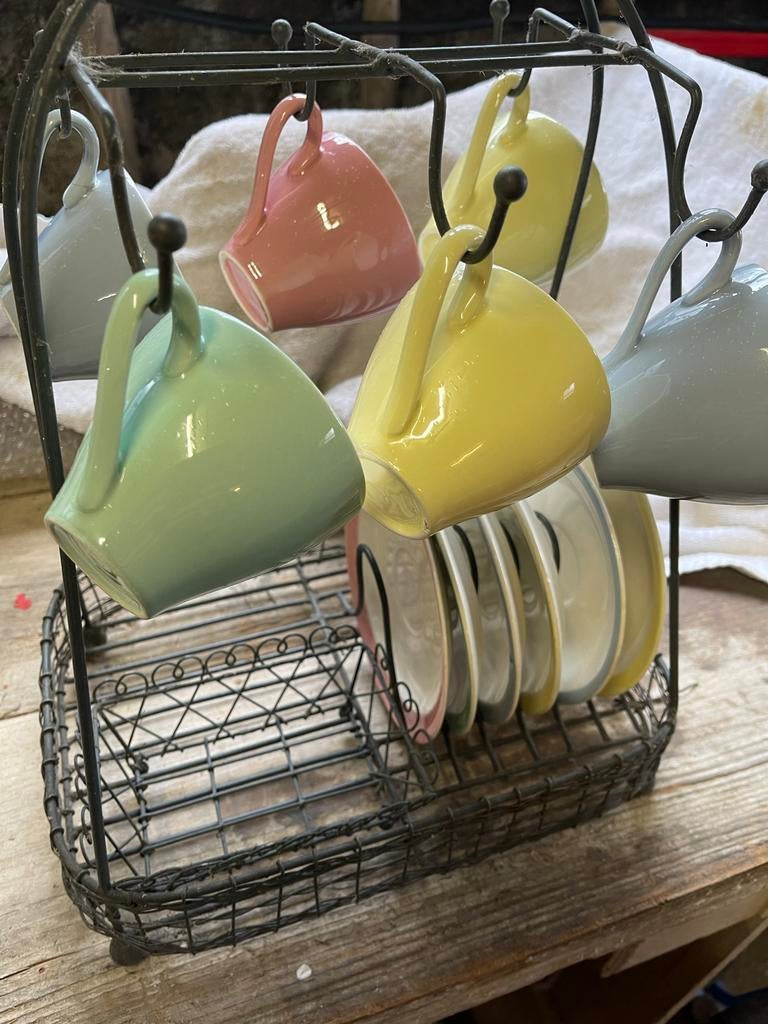 Royal Sphinx pastel kop en schotel set (6 stuks), Ophalen of Verzenden