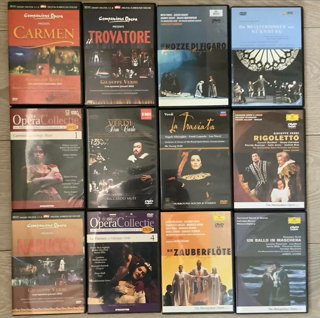 Grote collectie opera DVD's - Diverse titels, Alle leeftijden, Boxset, Muziek en Concerten, Ophalen of Verzenden