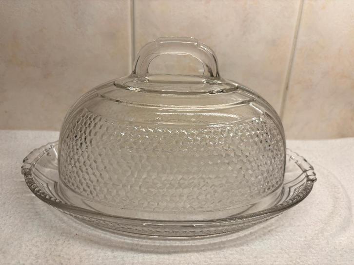 Oude Ovale Glazen Franse Kaas Stolp, Antiek en Kunst, Curiosa en Brocante, Ophalen of Verzenden