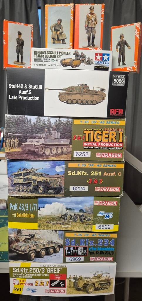 1/35 partij, Dragon,  Tamiya,  RFM en Belgo, Ophalen of Verzenden, Nieuw, Groter dan 1:72, Overige merken