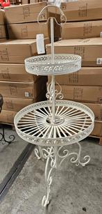 ETAGÈRE / PLANTENREK / WHITE / ROND, Tuin en Terras, Nieuw, Metaal, Info@huisentuindecoratiemarie.nl, Huis en tuin decoratie marie