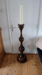 Grote Vintage Houten Kandelaar -120  cm Hoog, Antiek en Kunst, Ophalen of Verzenden, Overige materialen