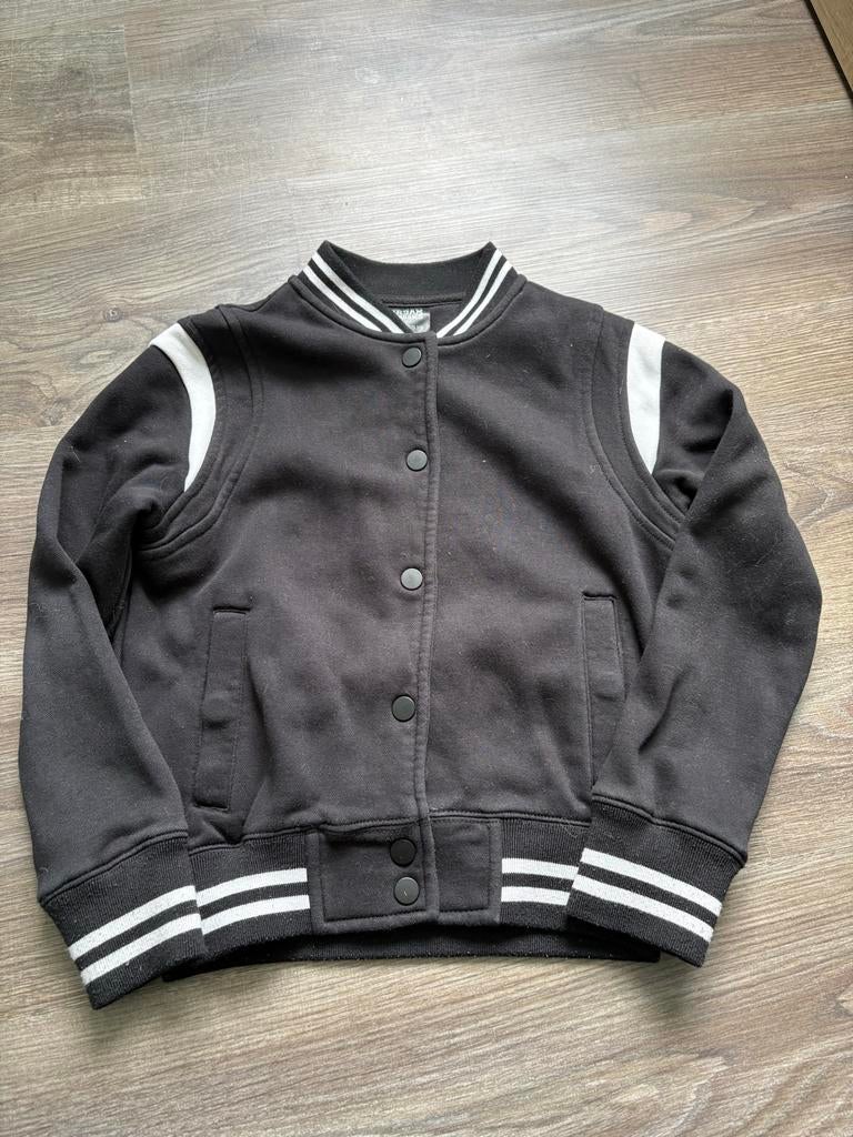 Zwart/wit baseball jack Urban Classics maat 134/140, Ophalen of Verzenden, Gebruikt, Jongen of Meisje, Jas