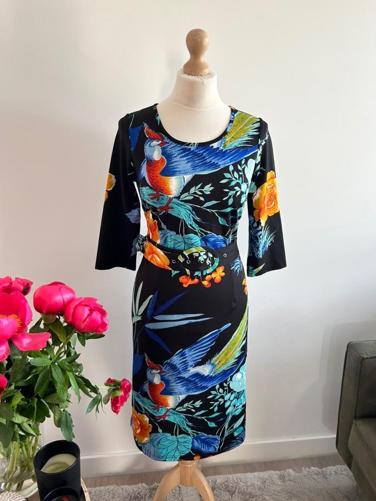 King Louie maat M vogel retro jurk 515