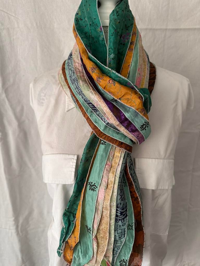 6 zijden meerkleurige sjaals, Kleding | Dames, Ophalen of Verzenden, Nieuw, Sjaal