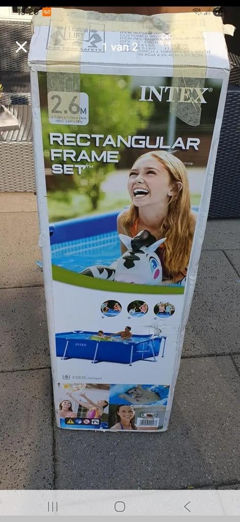 Intex Rectangular Frame Zwembad 2.60m x 1.60m x 65cm, Tuin en Terras, Zwembaden, Gebruikt, Opzetzwembad, Minder dan 80 cm, 200 tot 400 cm