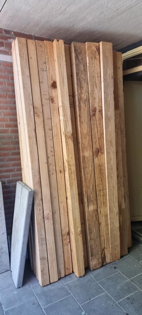 Houten balken - Ideaal voor diverse projecten, Ophalen, Zo goed als nieuw, 200 tot 250 cm, 50 mm of meer