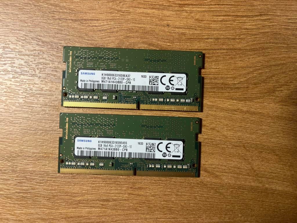 Samsung 2x8GB ddr4 SODIMM, DDR4, Ophalen of Verzenden, Zo goed als nieuw, Laptop