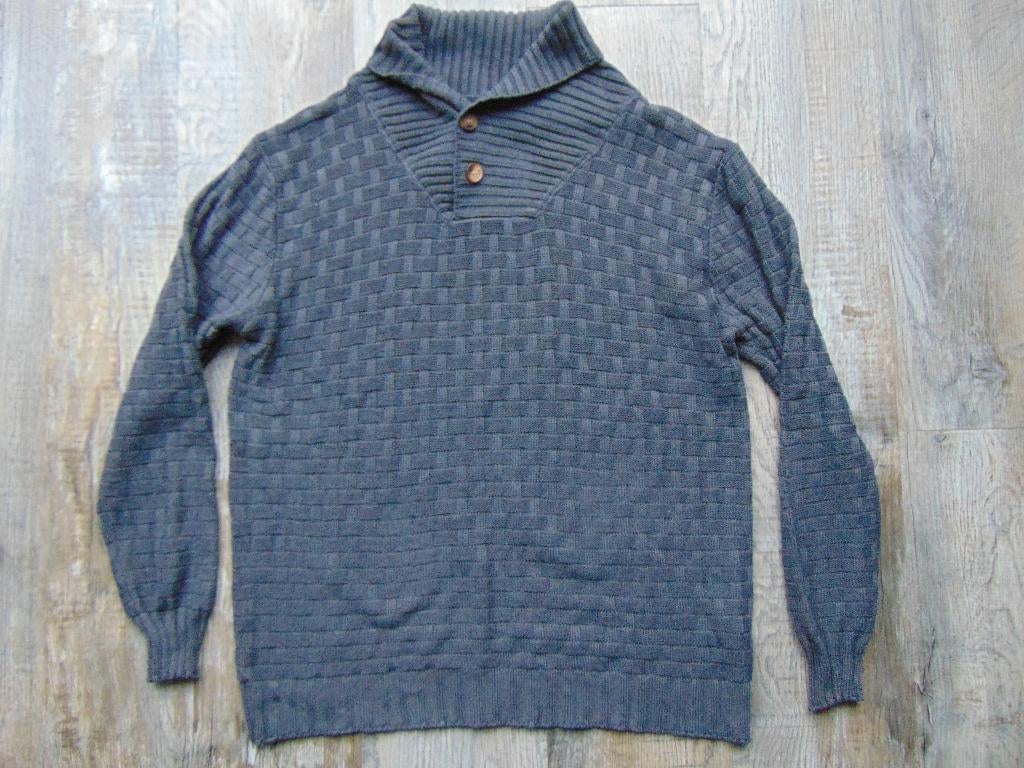 Mooie trui donker grijs met structuur maat L, Ophalen of Verzenden, Zo goed als nieuw, Maat 52/54 (L), Grijs