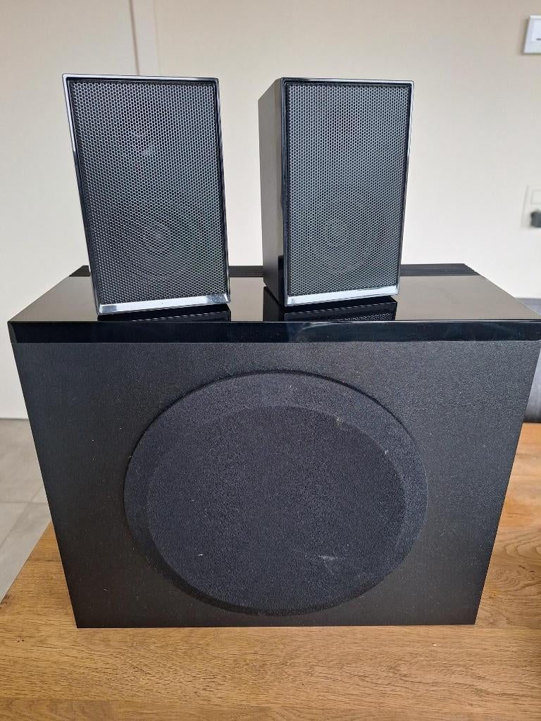 Geluidsinstallatie – 3 geluidsboxen Samsung, Audio, Tv en Foto, Luidsprekers, Gebruikt, Subwoofer, 120 watt of meer, Ophalen