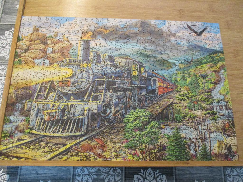 Woodencity Jigsaw Puzzle Railway, Hobby en Vrije tijd, Denksport en Puzzels, Zo goed als nieuw, Legpuzzel, 500 t/m 1500 stukjes
