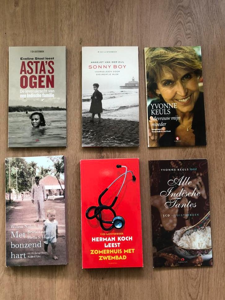 6 luisterboeken, Boeken, Romans, Gelezen, Ophalen of Verzenden