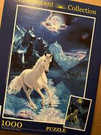 Mooie puzzel Wit paard fluorescent 1000 stukjes, Ophalen of Verzenden, 500 t/m 1500 stukjes, Legpuzzel