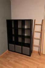 IKEA Kallax kast - Zwart, 3x4 vakken, Ophalen, Met plank(en), Gebruikt, 100 tot 150 cm