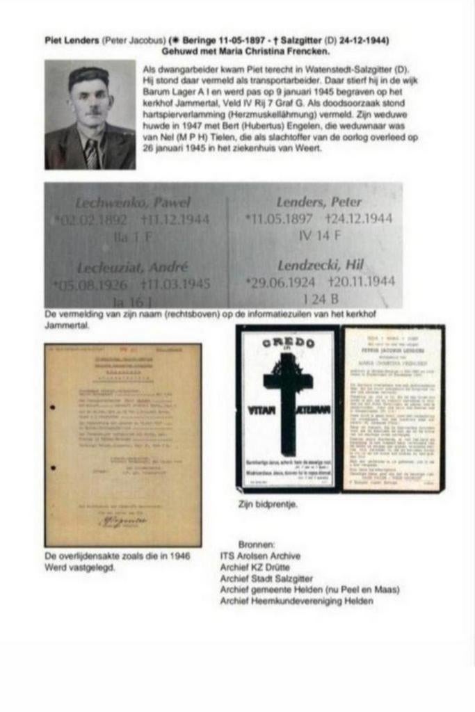 Lenders WW2 , Helden Beringe WO2 Kamp Watenstedt-Salzgitter, Ophalen of Verzenden, Duitsland