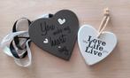 2 houten harten met spreuken, Ophalen of Verzenden, Zo goed als nieuw