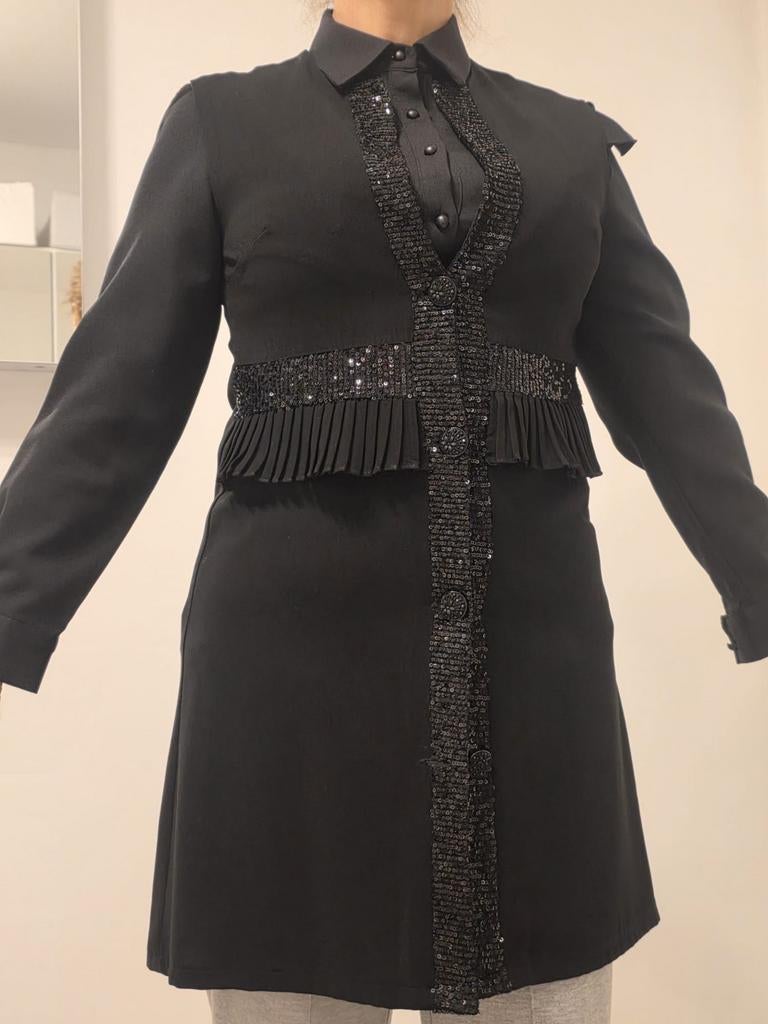 zwarte tuniek, zo goed als nieuw, Ophalen of Verzenden, Zo goed als nieuw, Maat 38/40 (M), Zwart