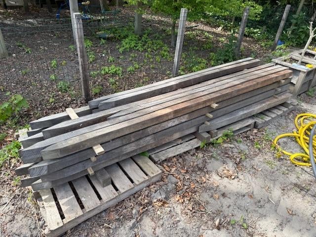 Hardhouten palen/balken, Ophalen, Gebruikt, Hardhout, 250 cm of meer