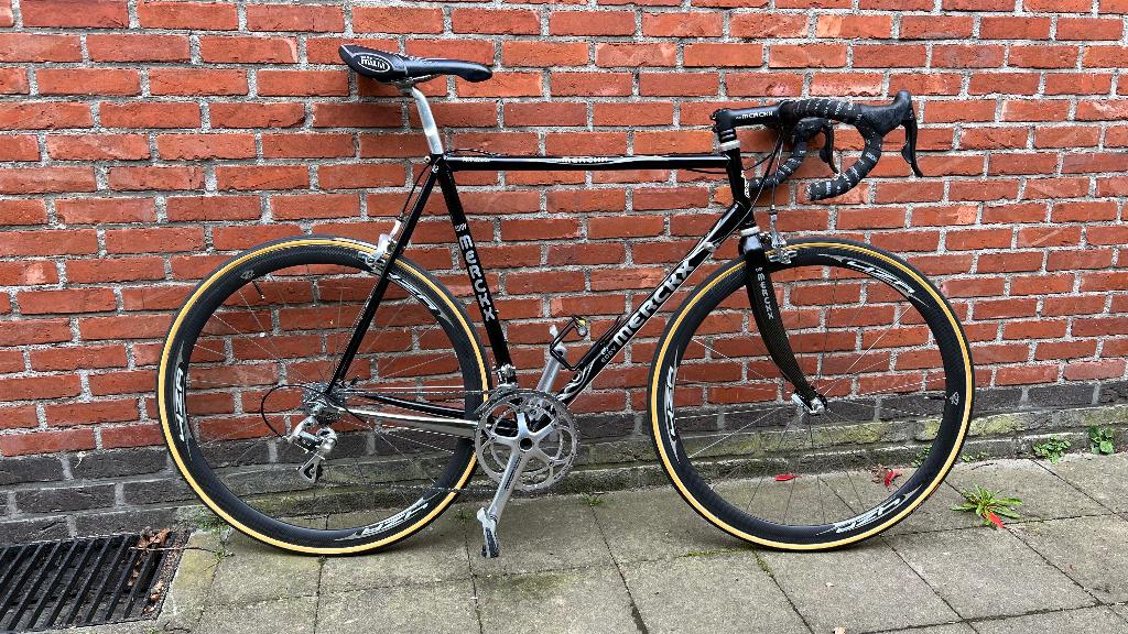 Unieke Merckx MX Leader staal carbon met 4ZA carbon wielen, 28 inch, Gebruikt, Staal, Heren
