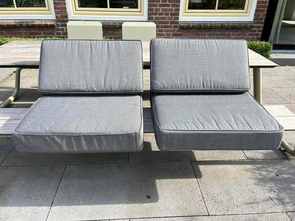 Zit en rug kussen voor tuinstoel of tuinbank, Ophalen of Verzenden, Zo goed als nieuw, 2 zitplaatsen