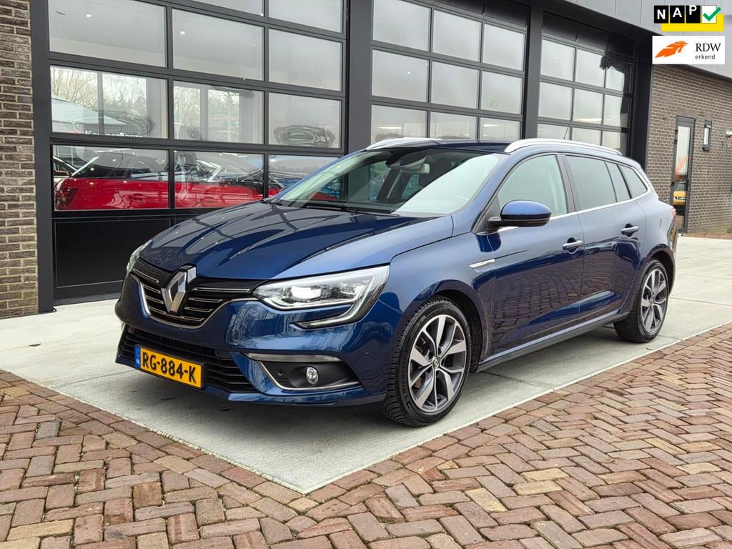Renault Mégane Estate 1.2 TCe Bose | 1/2 Leer | Navi | Clim, Voorwielaandrijving, Gebruikt, 4 cilinders, Blauw