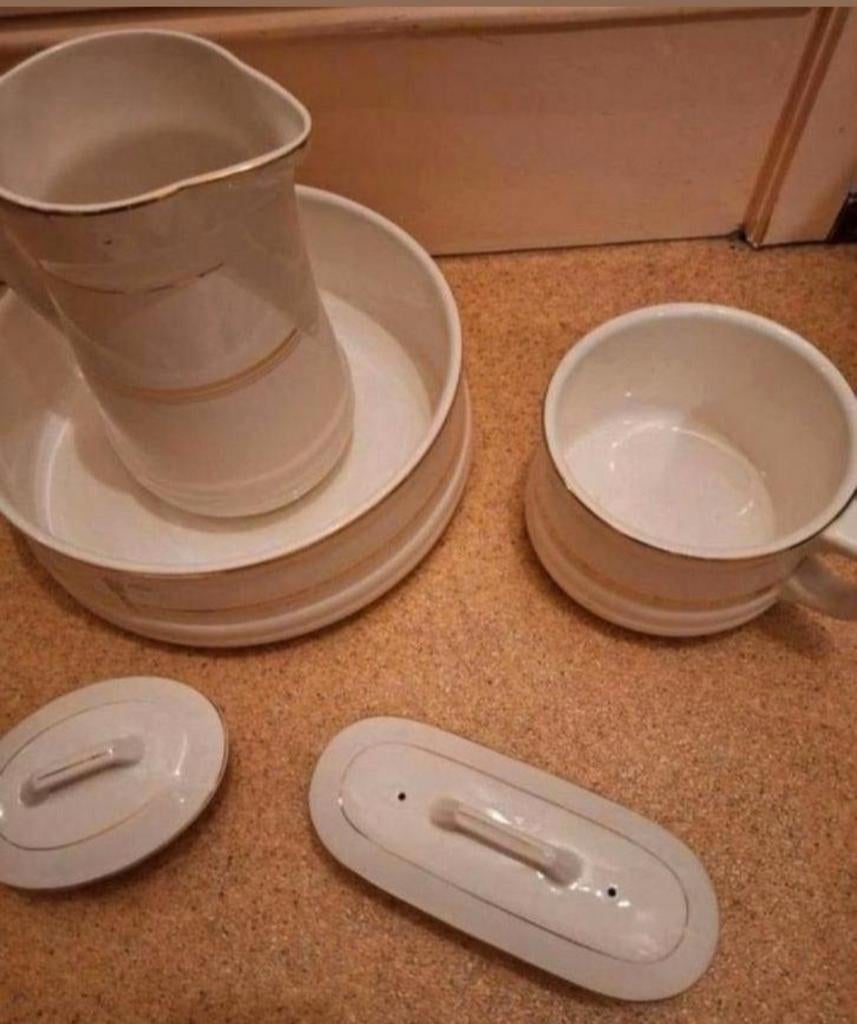 Antieke Lampe Set 5-delig Societe Ceramique Maastricht, Ophalen of Verzenden