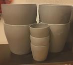 4 grote en 3 kleine planten/bloemen potten voor binnen, Tuin en Terras, Bloempotten, Ophalen, Rond, Binnen, Aardewerk