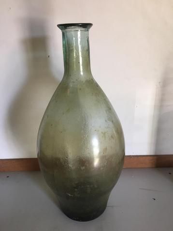 Prachtige vintage vaas, dik glas, midden 20ste eeuw