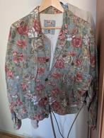 Gebloemd spijkerjasje, Kleding | Dames, Ophalen, Zo goed als nieuw, Maat 42/44 (L), Blauw