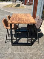 Bartafel met 4 krukken, Ophalen, Gebruikt, Rechthoekig, 50 tot 100 cm