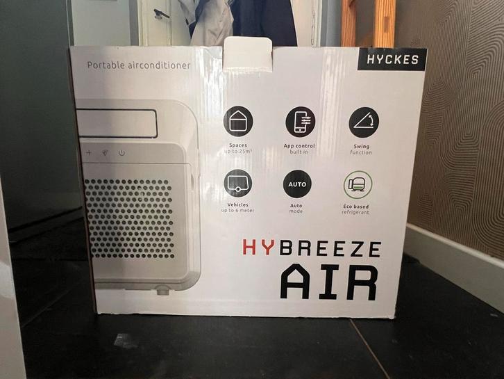 MET GARANTIE Zgan Hyckes Hybreeze Air - Mobiele Airco, Witgoed en Apparatuur, Airco's, Zo goed als nieuw, Mobiele airco, Minder dan 60 m³