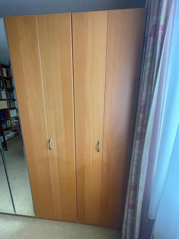 Ikea Pax kast met houten vouwdeuren,100x202x58cm - afbeelding 1