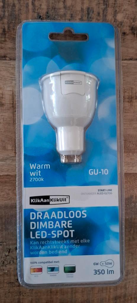 KlikAanKlikUit LED-spot GU-10 Dimbaar Draadloos Nieuw, Huis en Inrichting, Lampen | Spots, Nieuw, Plafondspot of Wandspot, Led