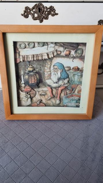 Anton Pieck Efteling 3D Prent kabouter in kabouter huisje  beschikbaar voor biedingen