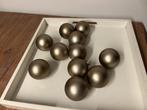 11 Kerstballen goud / bruin Kunststof, Diversen, Kerst, Ophalen of Verzenden, Zo goed als nieuw