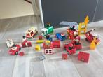 Grote set met vintage duplo brandweer politie Ziekenwagen, Ophalen of Verzenden, Gebruikt, Duplo