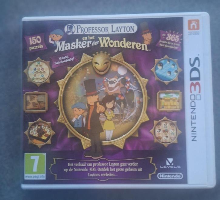 Professor Layton: En Het Masker Der Wonderen - 3DS *ZGAN*, Spelcomputers en Games, Games | Nintendo 2DS en 3DS, Zo goed als nieuw