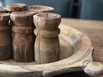 Oude India houten schaal chapati sober sleets, Antiek en Kunst, Curiosa en Brocante, Ophalen of Verzenden