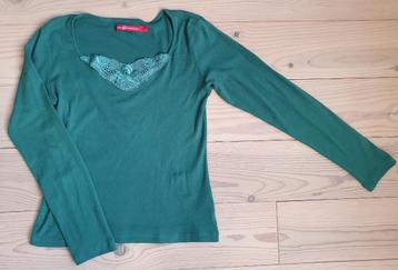 groen shirt met leuk detail, lange mouw, Phink Industries beschikbaar voor biedingen
